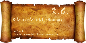 Késmárki Oberon névjegykártya